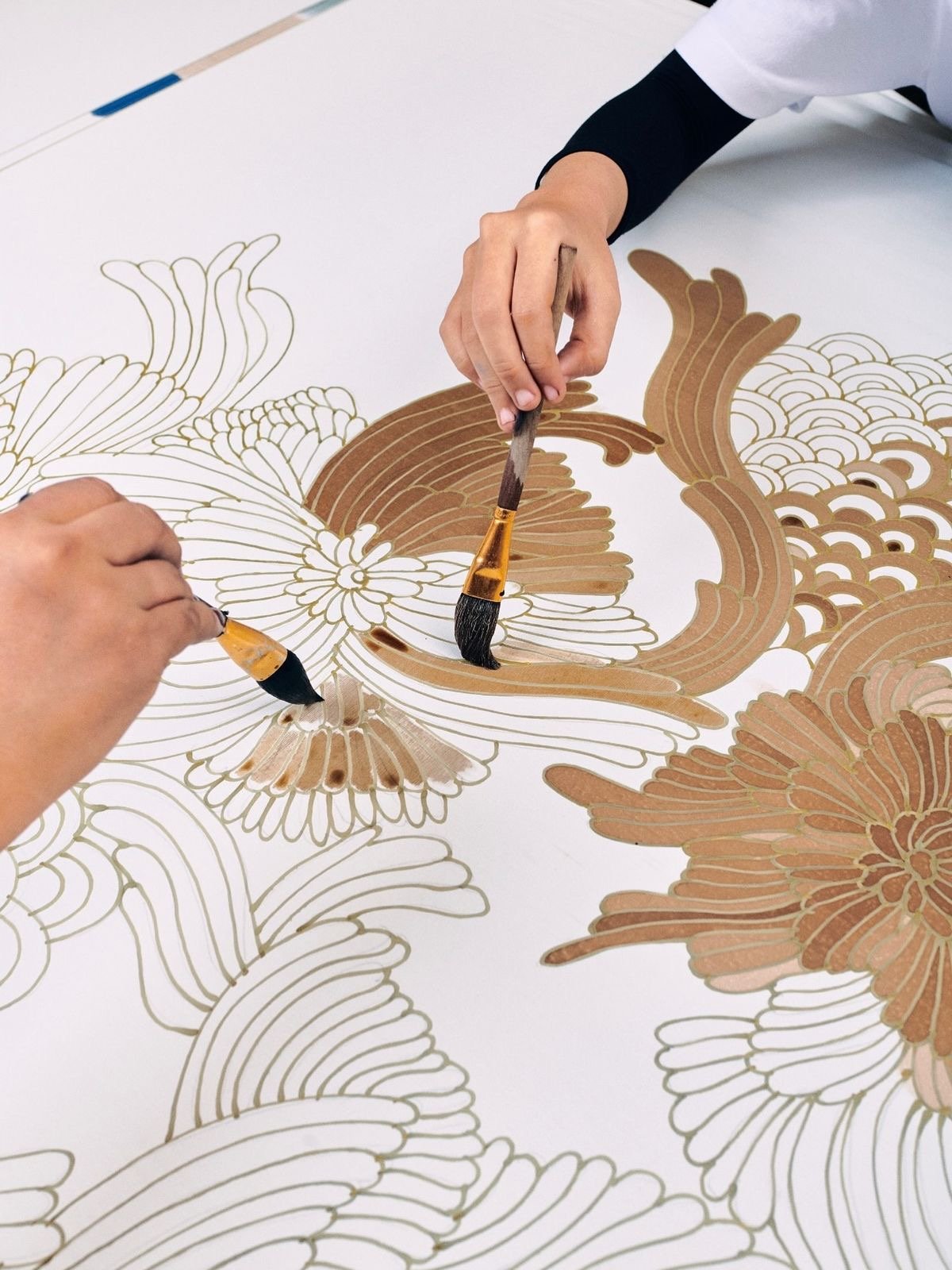 Batik painting close-up